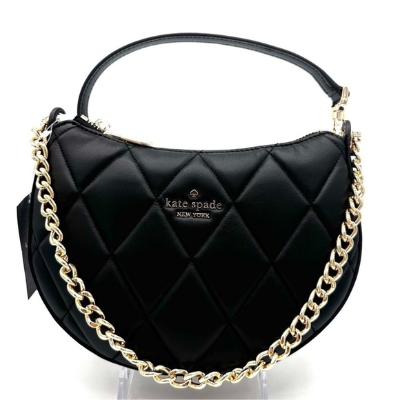 Kate Spade Carey Zip Top Crossbody Bag Black/Gold - Picture 7 of 15